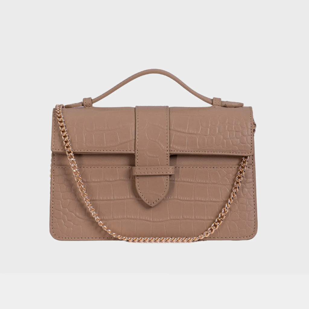 Bolsa Lille Croco Nude