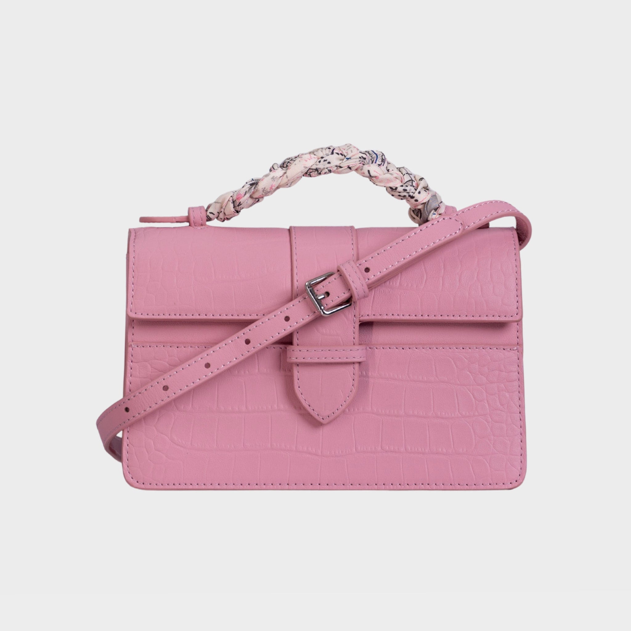Bolsa Lille Croco Rosa