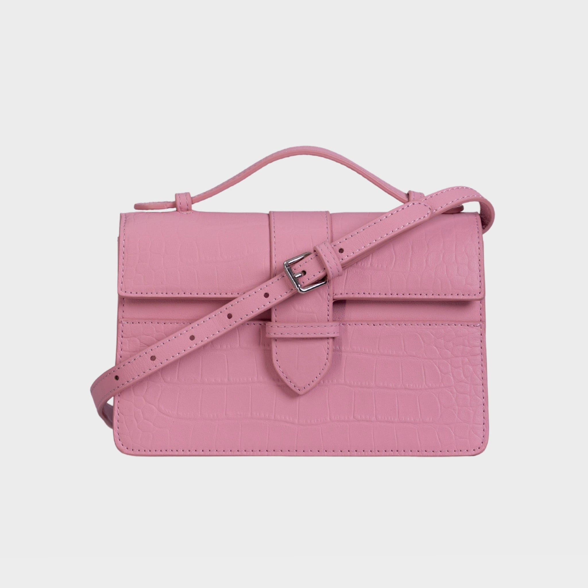 Bolsa Lille Croco Rosa
