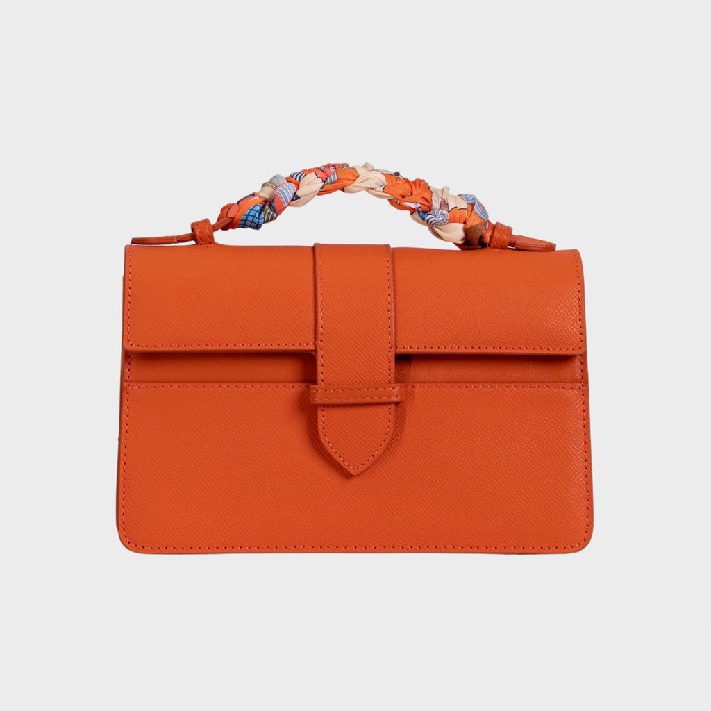 Bolsa Lille Laranja couro Epsom