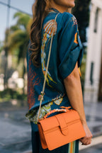 Bolsa Lille Laranja couro Epsom
