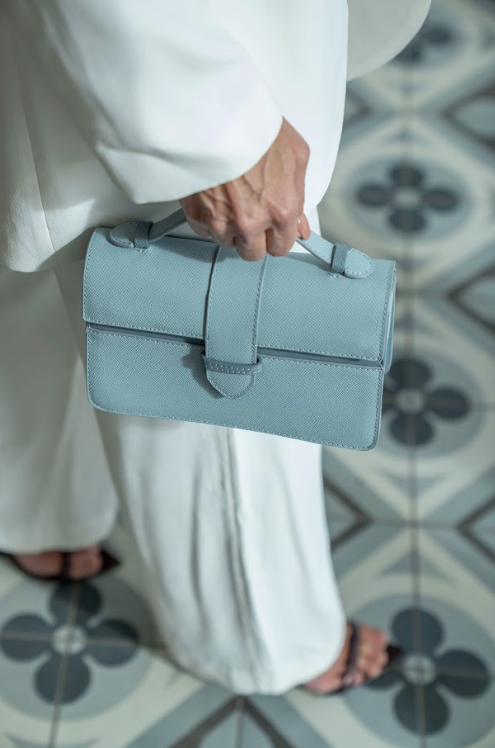 Bolsa Lille Azul couro Epsom