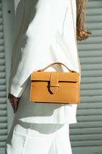 Bolsa Lille Camel couro Epsom