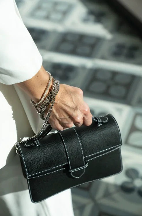 Bolsa Lille Preta couro Epsom