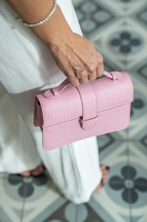 Bolsa Lille Croco Rosa