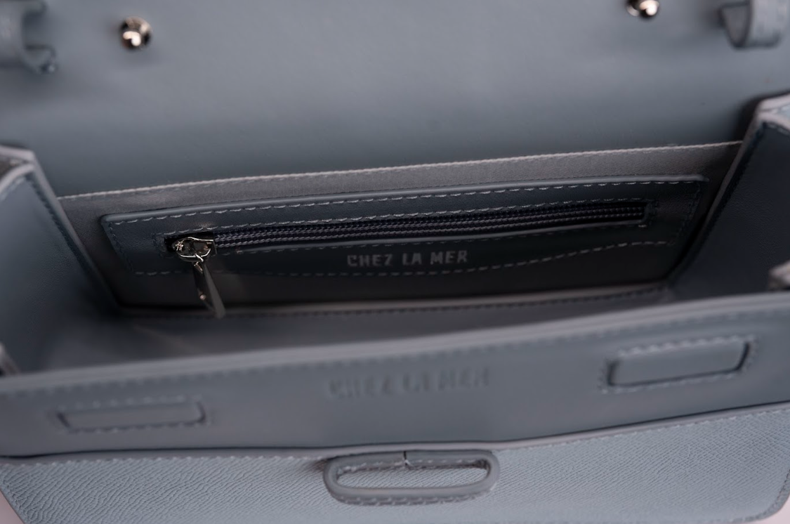 Bolsa Lille Azul couro Epsom