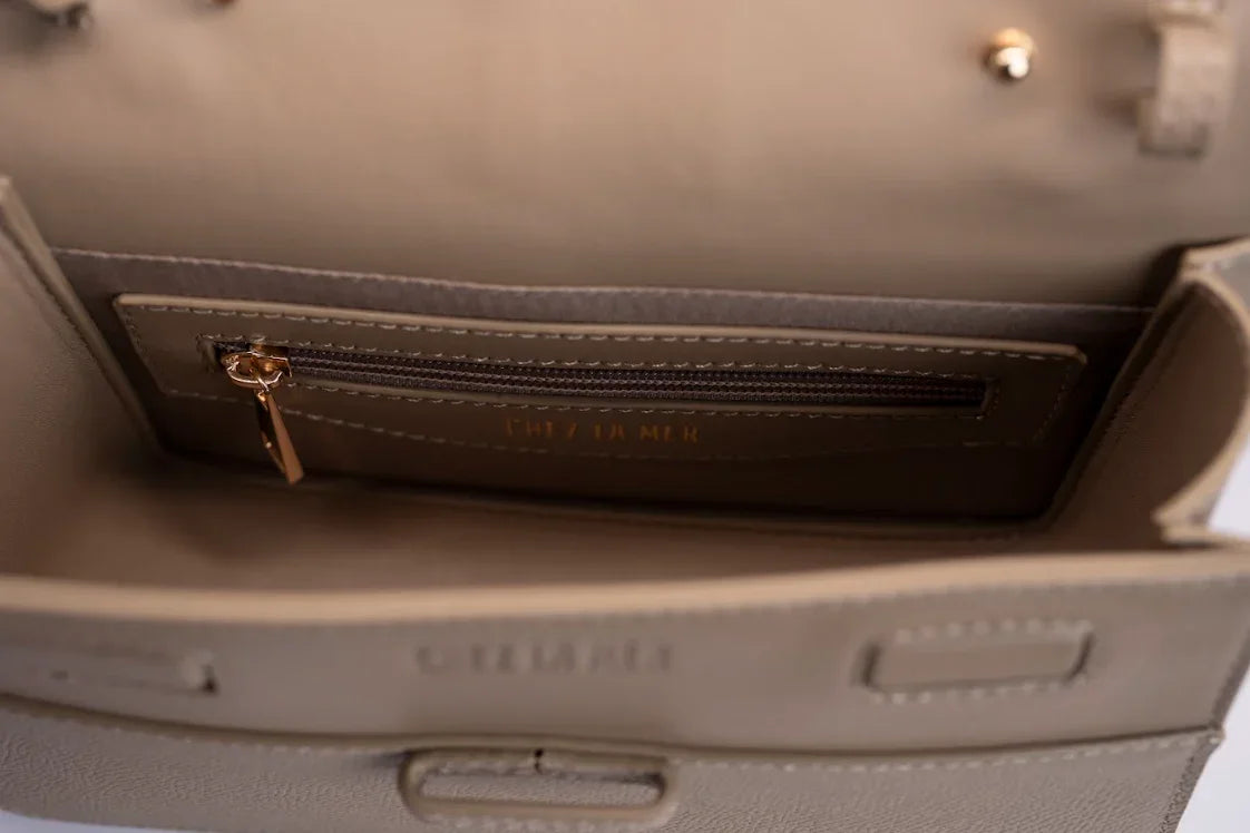 Bolsa Lille Nude couro Epsom