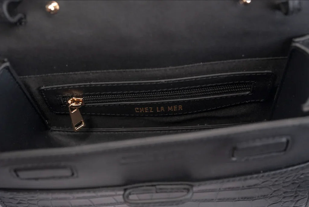 Bolsa Lille Croco Preta