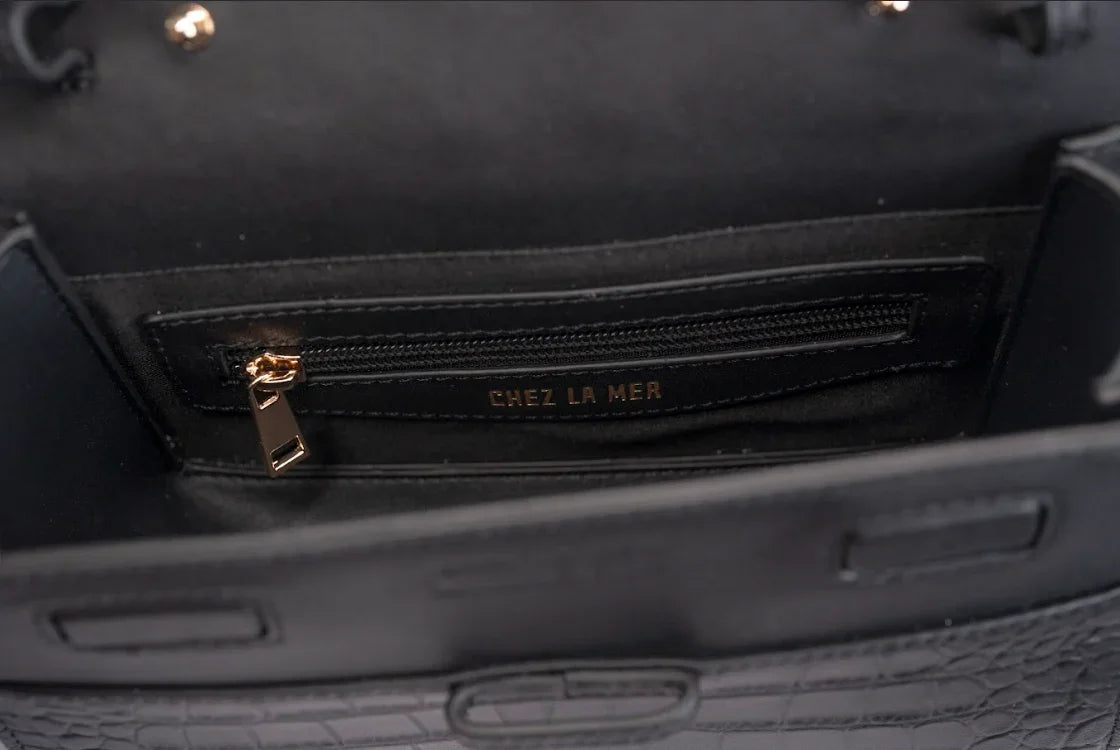 Bolsa Lille Croco Preta