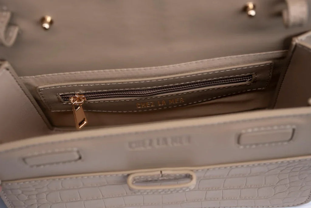 Bolsa Lille Croco Nude