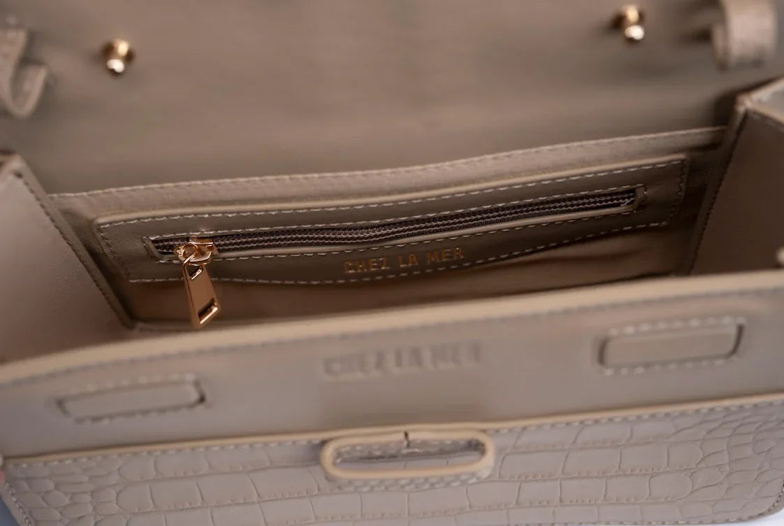 Bolsa Lille Croco Nude