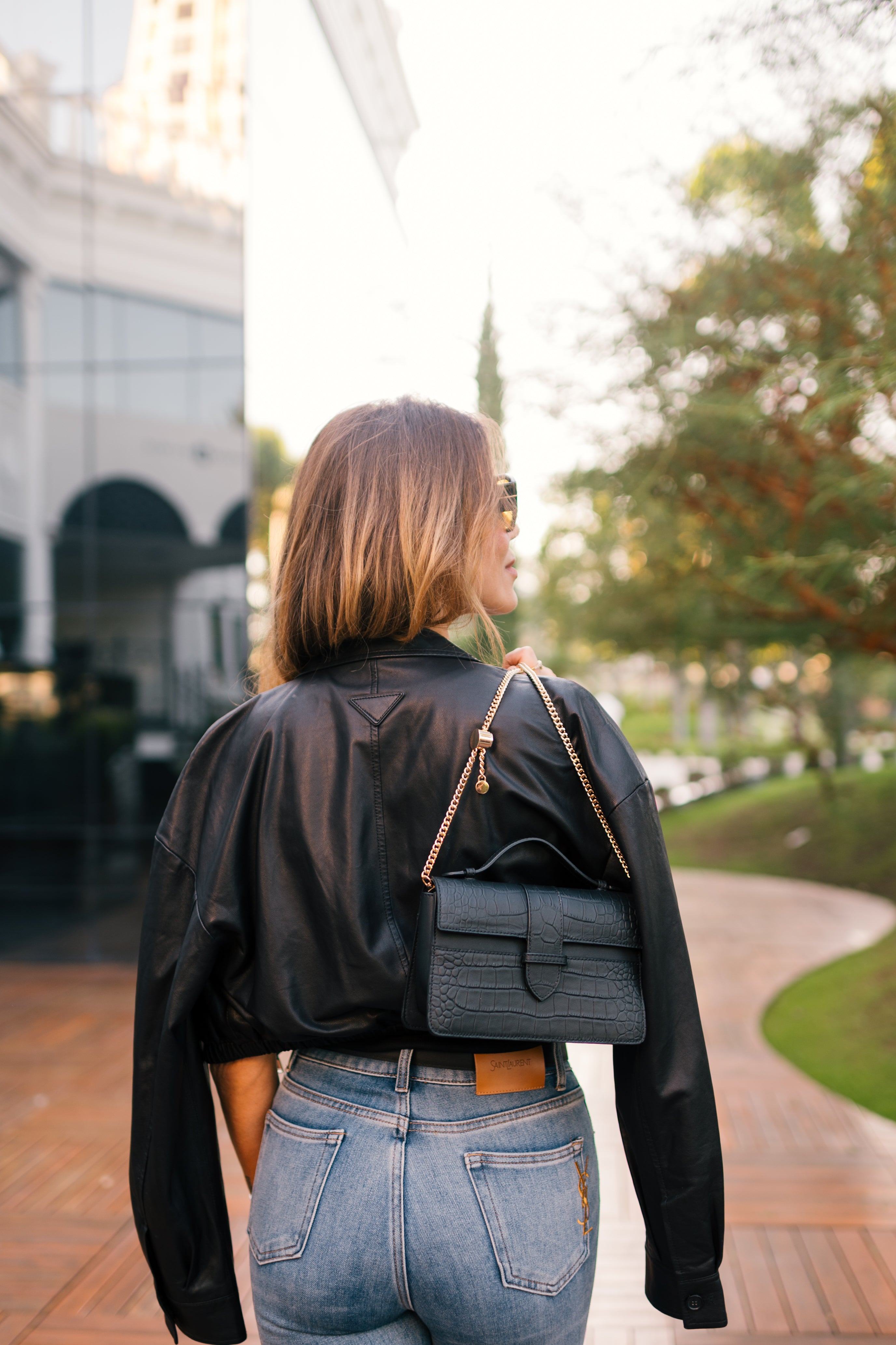 Bolsa Lille Croco Preta