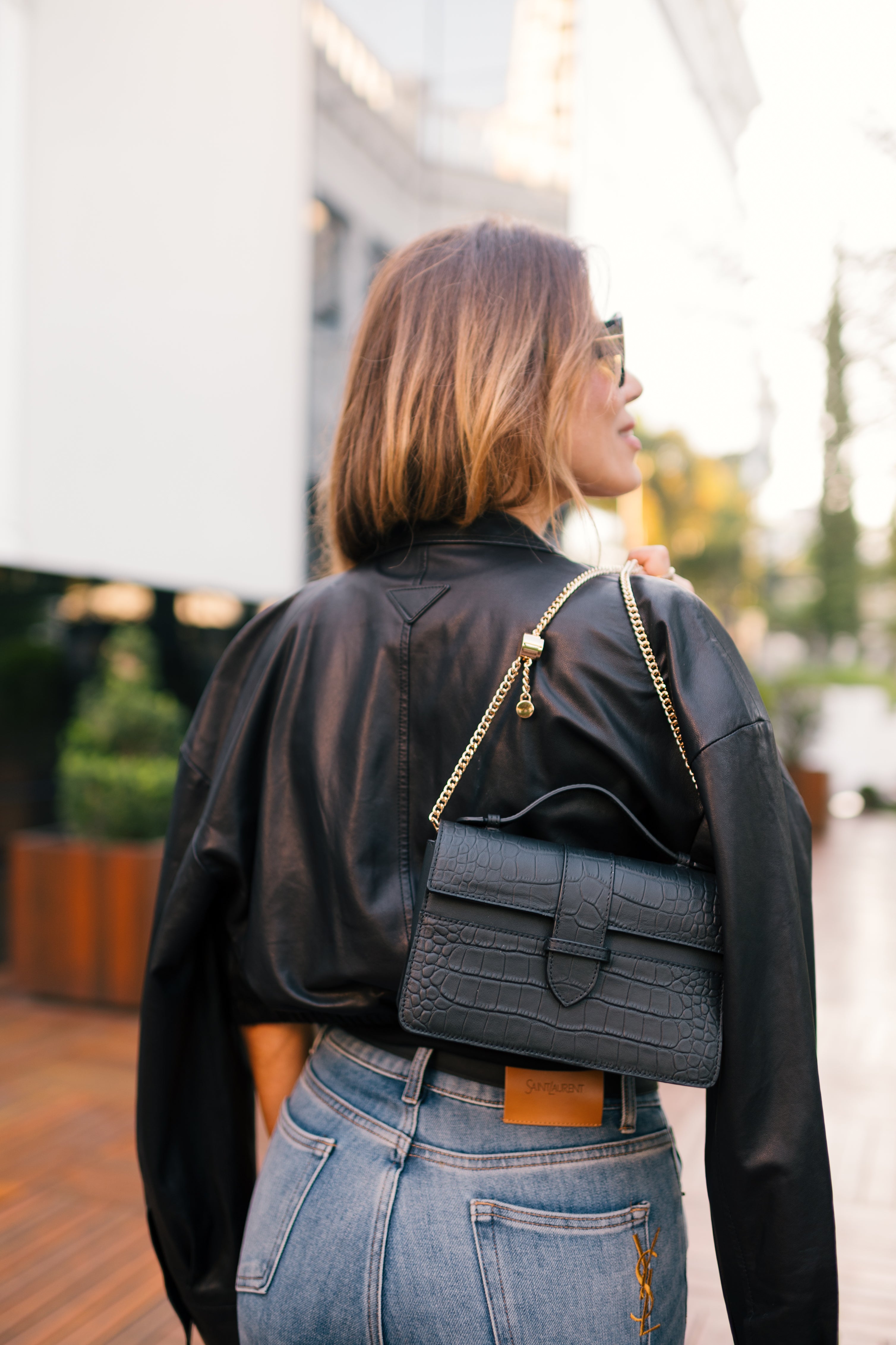 Bolsa Lille Croco Preta