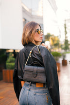 Bolsa Lille Croco Preta