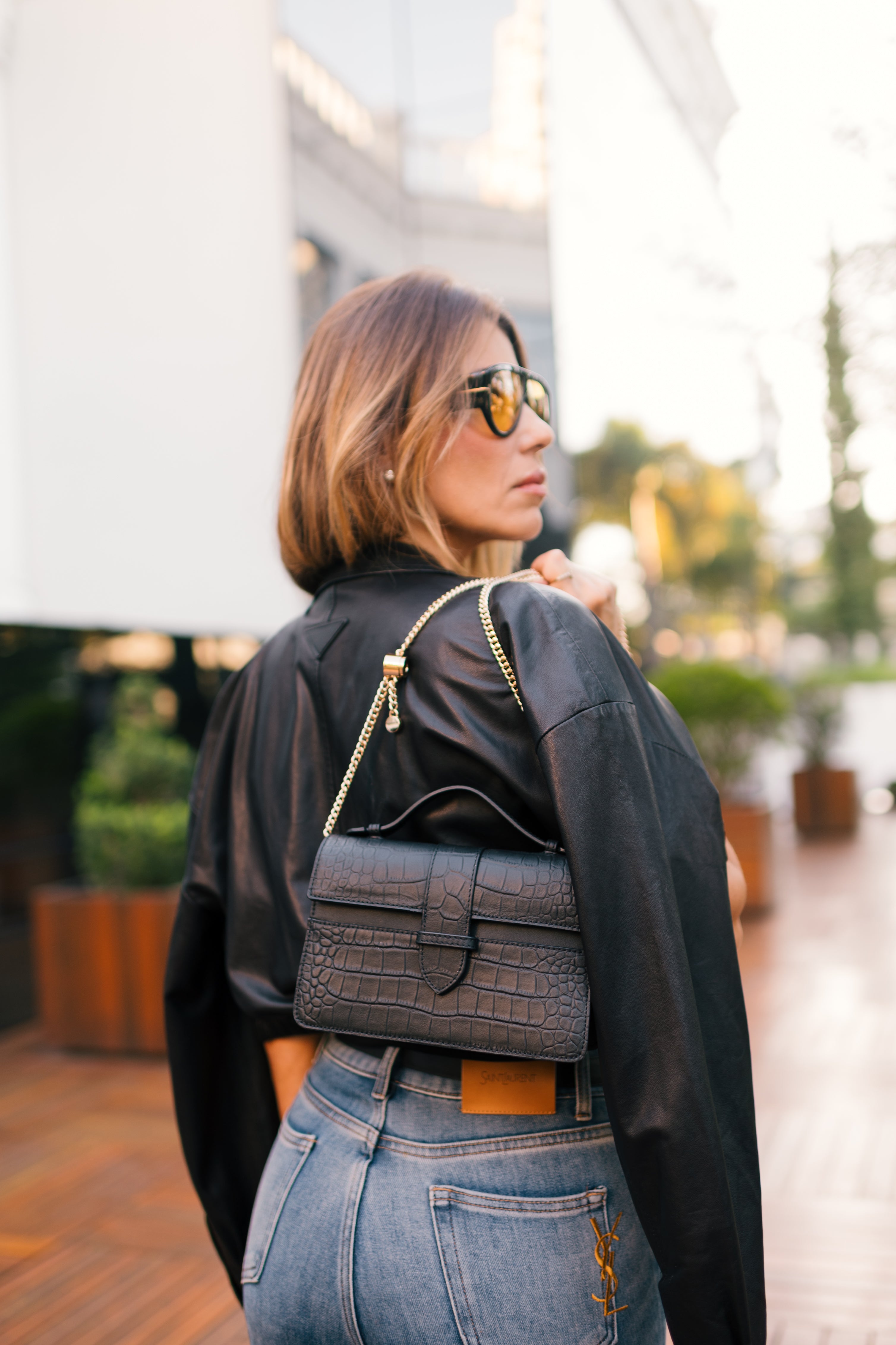 Bolsa Lille Croco Preta