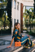 Bolsa Lille Laranja couro Epsom