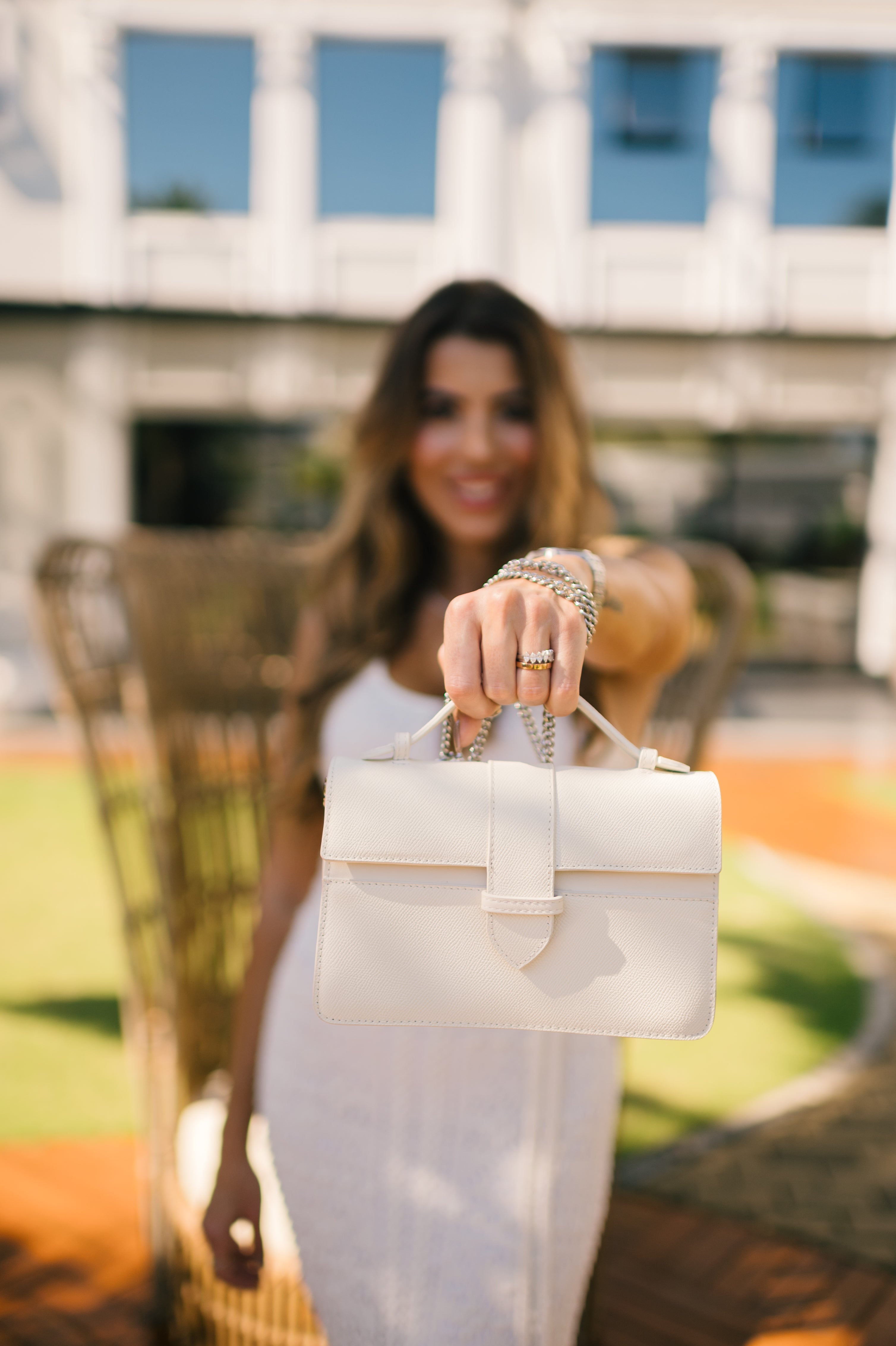 Bolsa Lille Branca couro Epsom