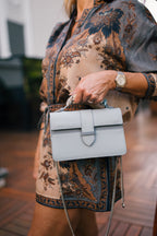 Bolsa Lille Azul couro Epsom
