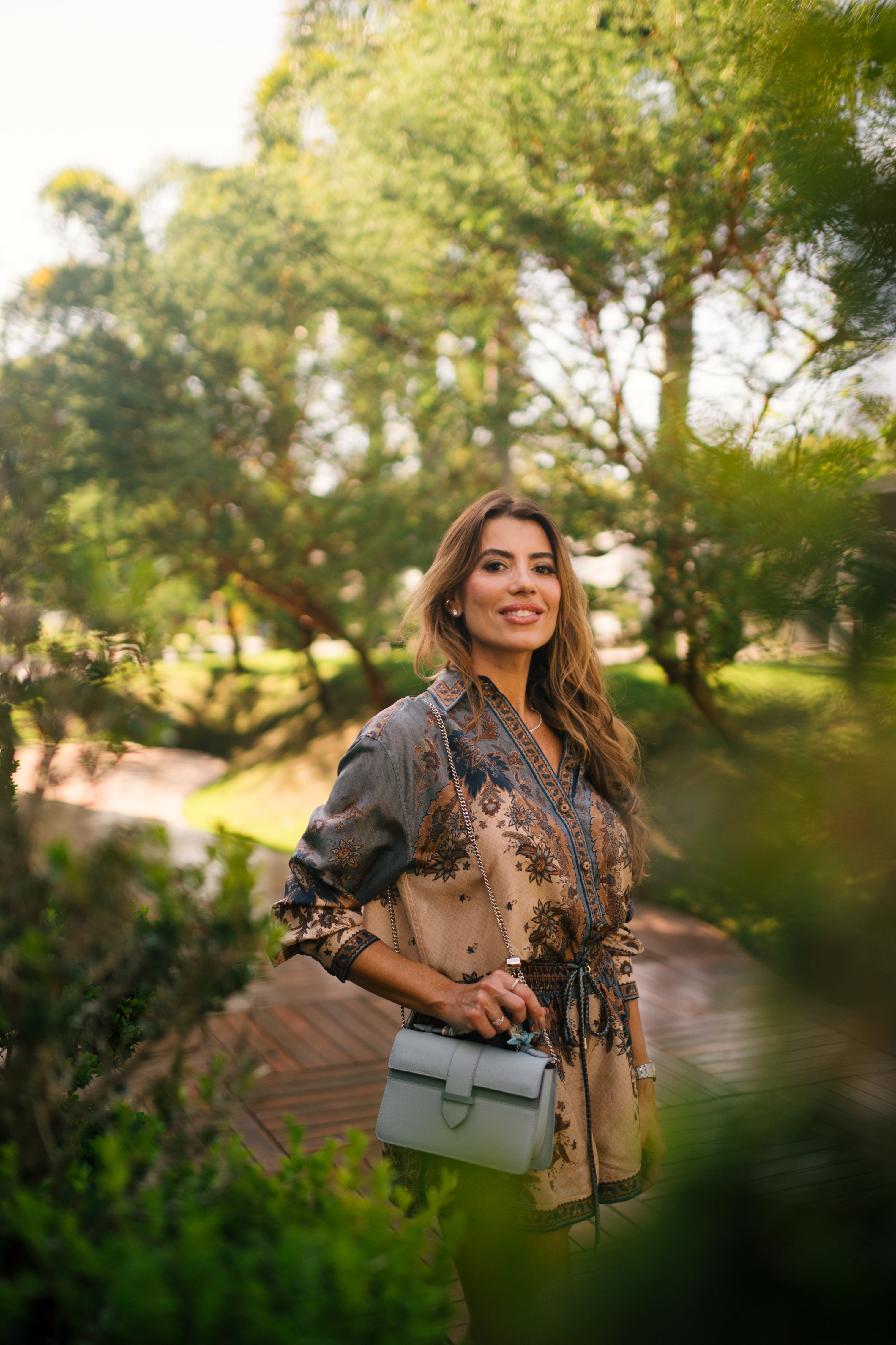 Bolsa Lille Azul couro Epsom