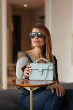 Bolsa Lille Azul couro Epsom