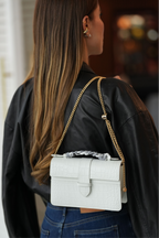 Bolsa Lille Croco Branca