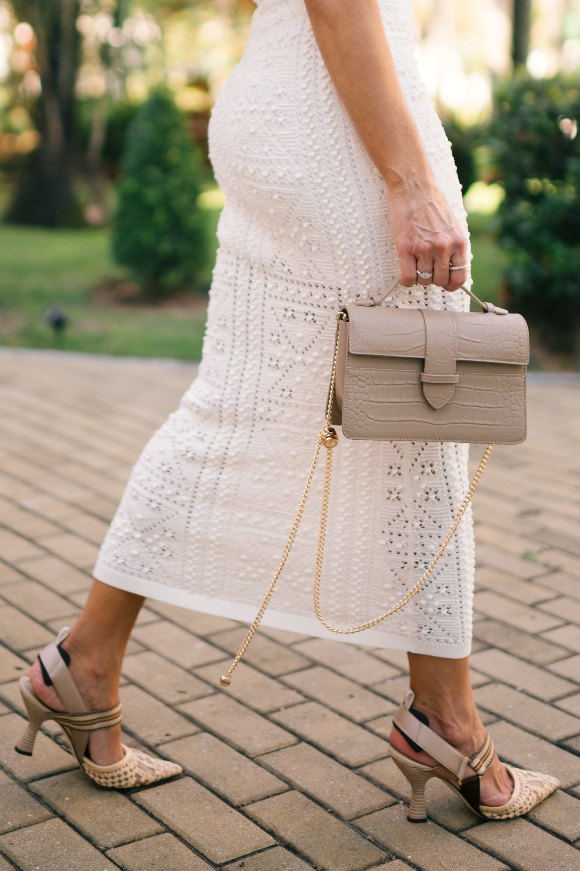 Bolsa Lille Croco Nude