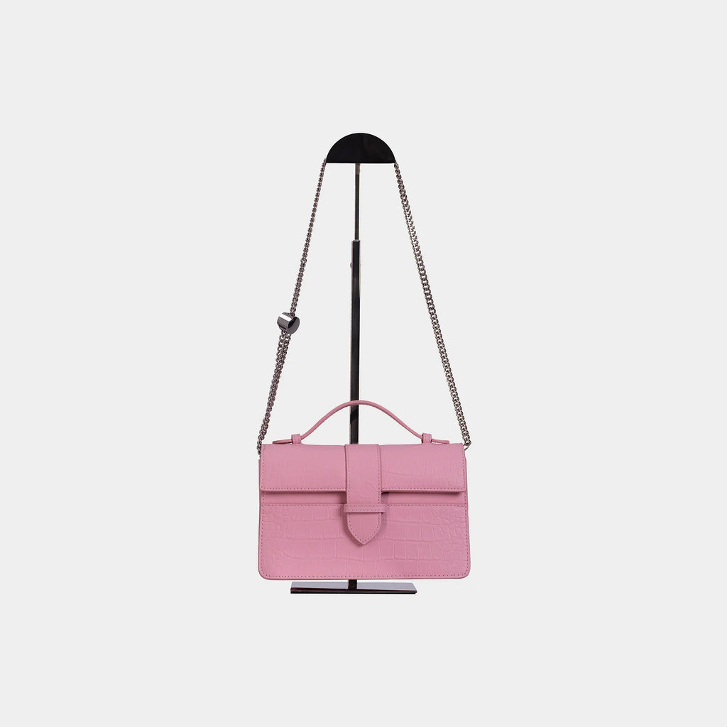 Bolsa Lille Croco Rosa