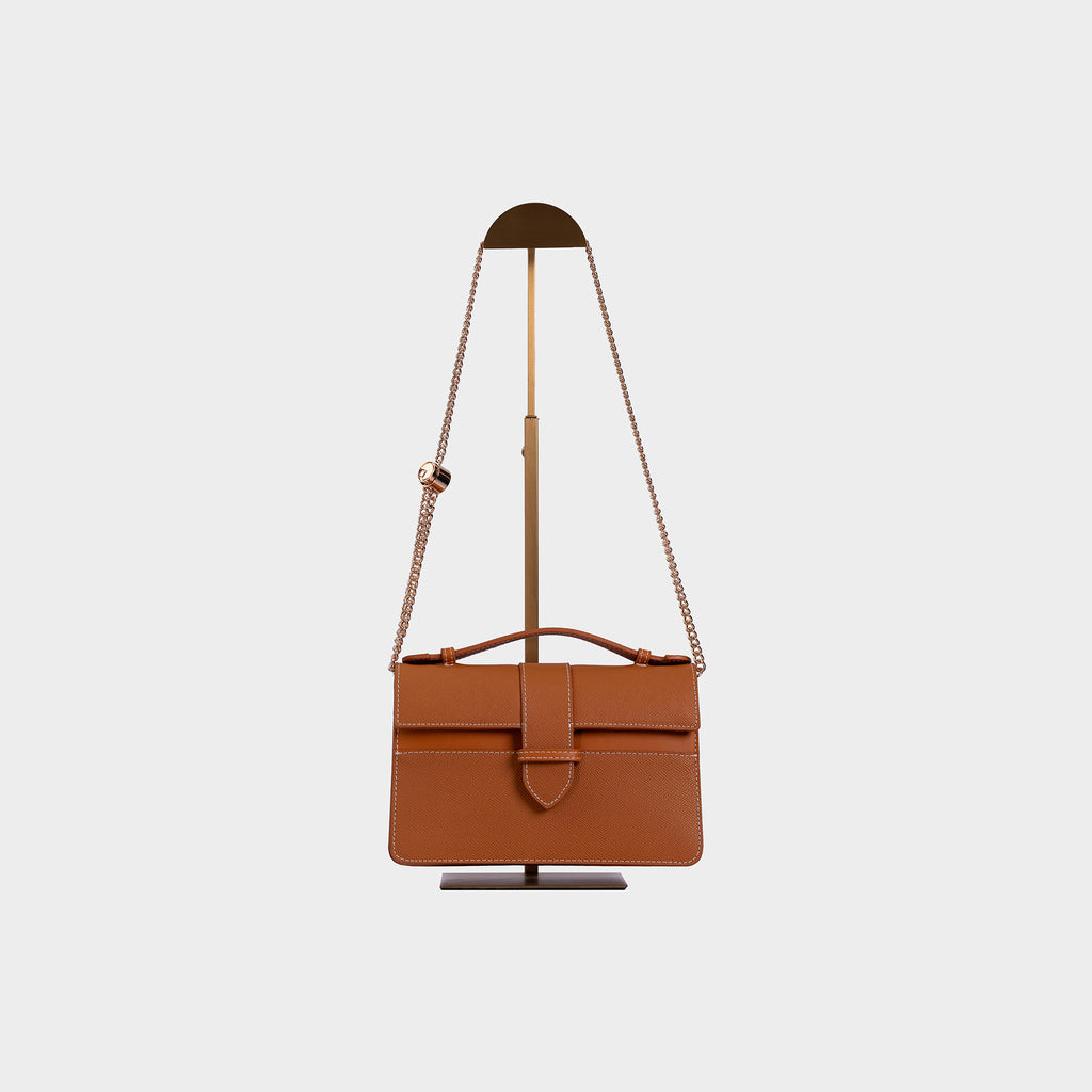 Bolsa Lille Camel couro Epsom